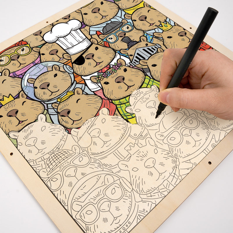 Hámster - Puzzle de madera para colorear