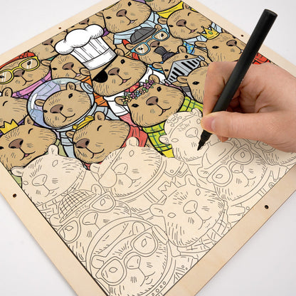 Hámster - Puzzle de madera para colorear