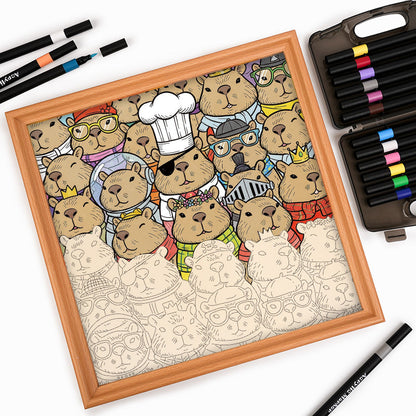 Hámster - Puzzle de madera para colorear