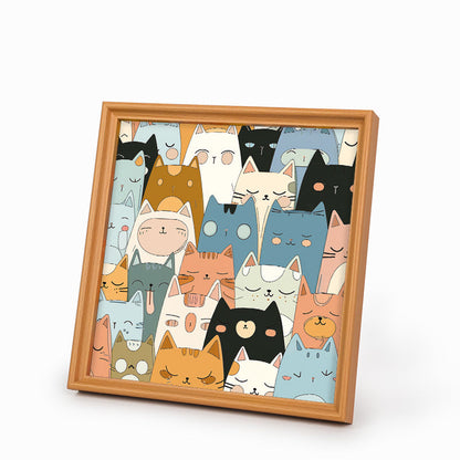 Gatitos de línea - Puzzle de madera para colorear