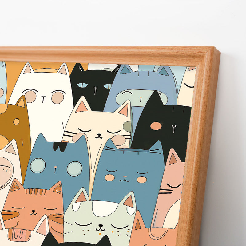 Gatitos de línea - Puzzle de madera para colorear