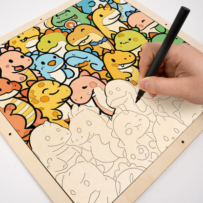 Dragoncito - Puzzle de madera para colorear