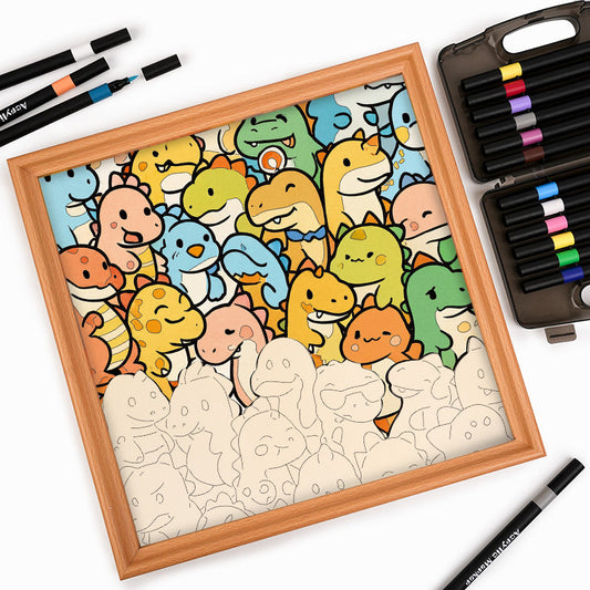 Pequeño dragón - Puzzle de madera para colorear