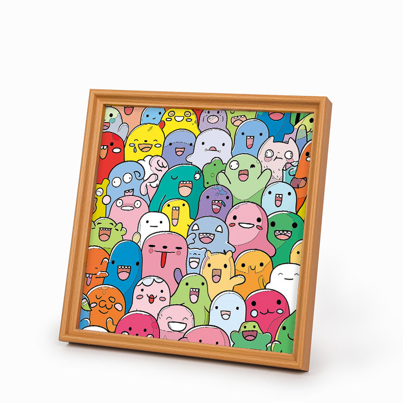 Monstruos traviesos - Puzzle de madera para colorear
