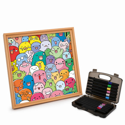 Monstruos traviesos - Puzzle de madera para colorear