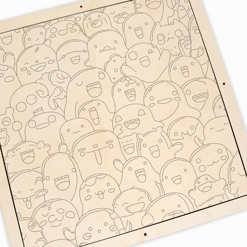 Monstruos traviesos - Puzzle de madera para colorear