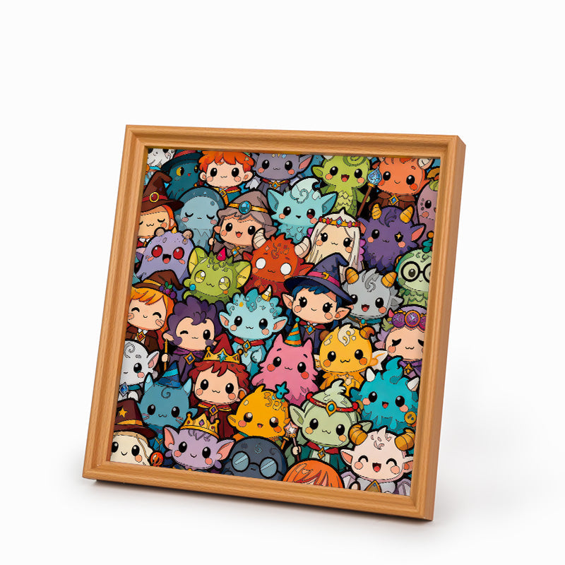Mezcla de Monstruos - Puzzle de madera para colorear