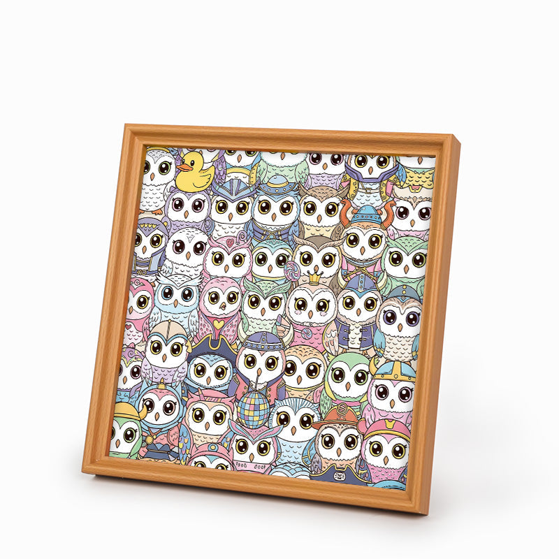 Búho - Puzzle de madera para colorear
