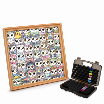 Búho - Puzzle de madera para colorear