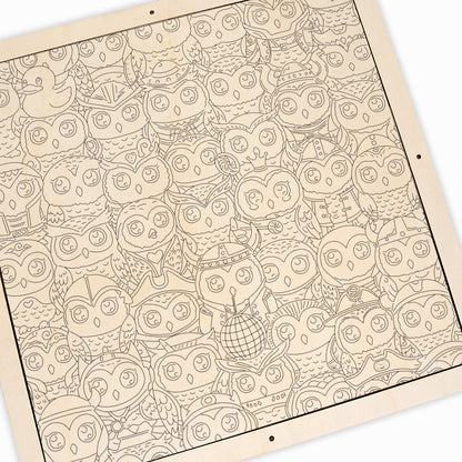 Búho - Puzzle de madera para colorear