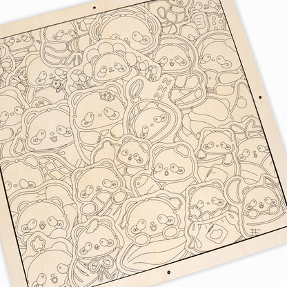 Panda II - Puzzle de madera para colorear