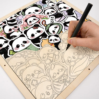 Panda II - Puzzle de madera para colorear