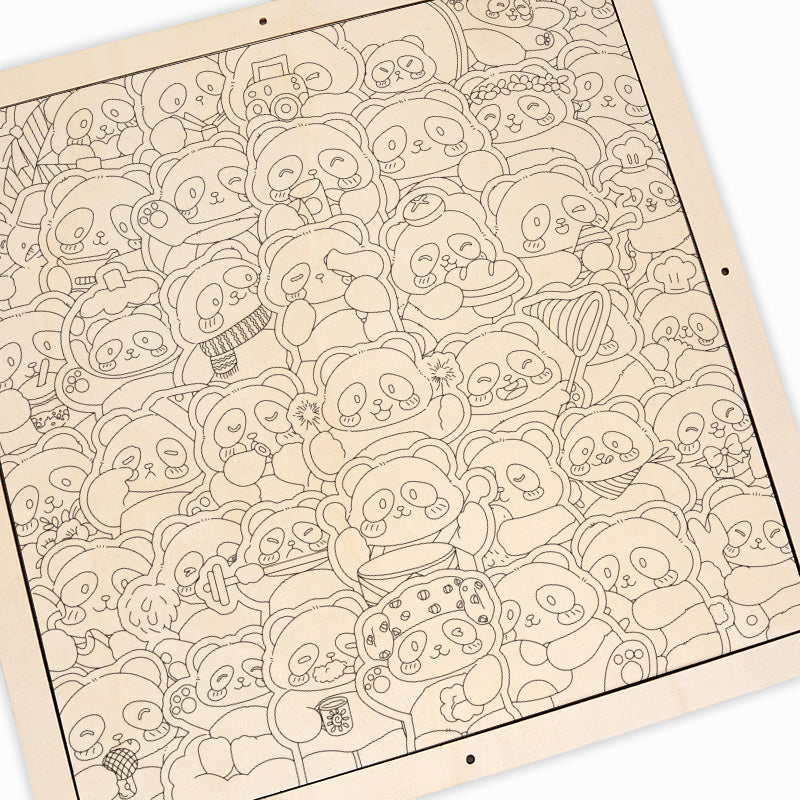 Panda III - Puzzle de madera para colorear