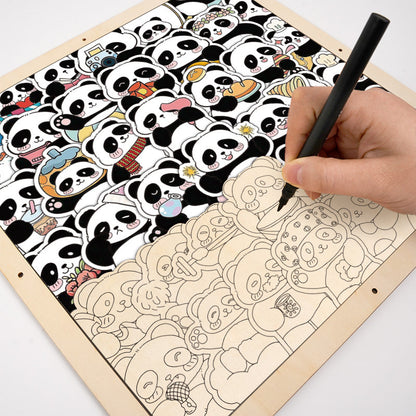 Panda III - Puzzle de madera para colorear