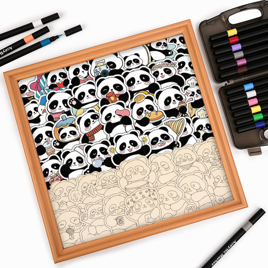 Panda III - Puzzle de madera para colorear