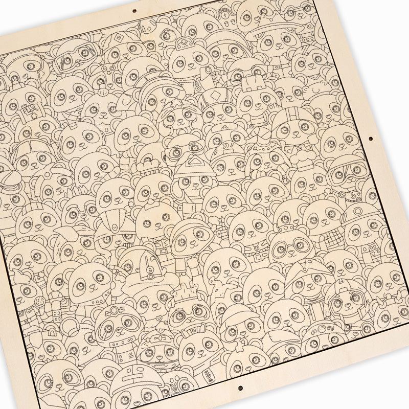 Panda - Puzzle de madera para colorear