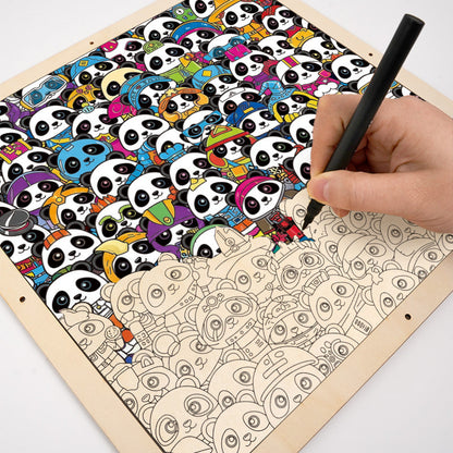 Panda - Puzzle de madera para colorear