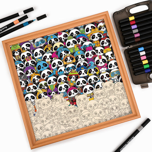 Panda - Puzzle de madera para colorear