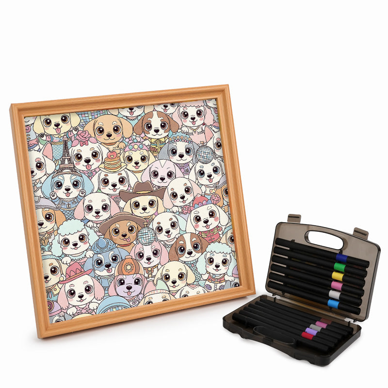 Cachorrito - Puzzle de madera para colorear