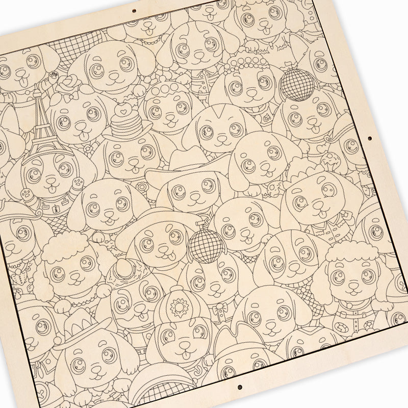 Cachorrito - Puzzle de madera para colorear