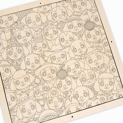 Cachorrito - Puzzle de madera para colorear