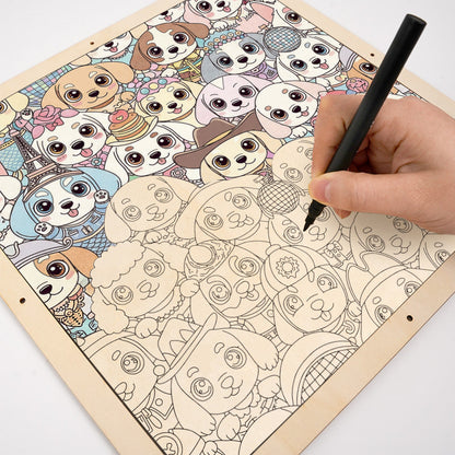 Cachorrito - Puzzle de madera para colorear