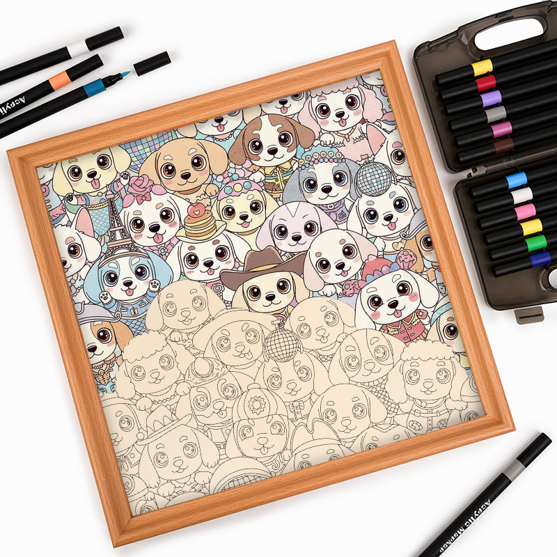 Cachorrito - Puzzle de madera para colorear