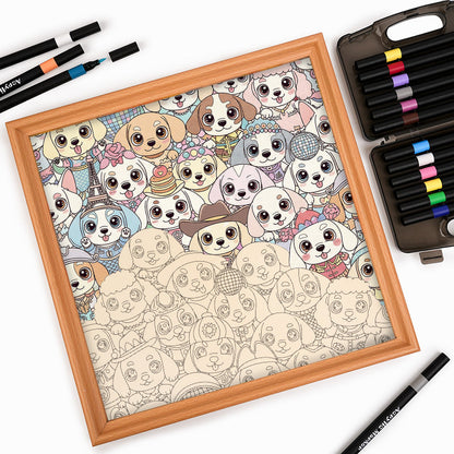 Cachorrito - Puzzle de madera para colorear