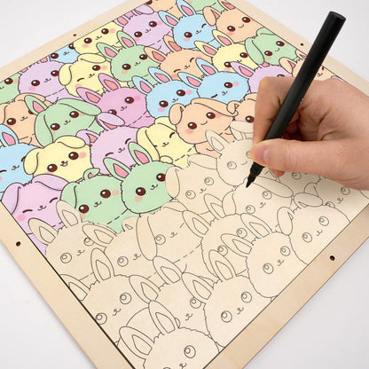 Conejo - Puzzle de madera para colorear