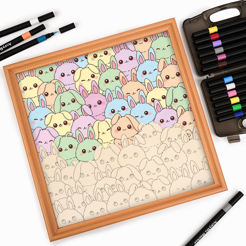 Conejo - Puzzle de madera para colorear