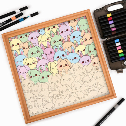 Conejo - Puzzle de madera para colorear