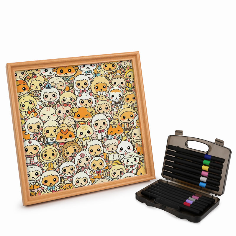 Oveja - Puzzle de madera para colorear