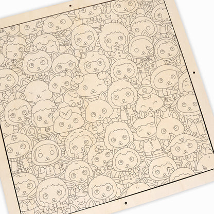 Oveja - Puzzle de madera para colorear