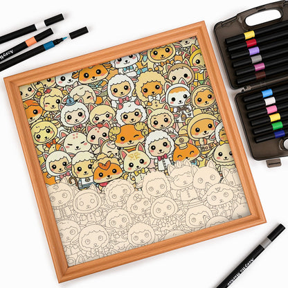 Oveja - Puzzle de madera para colorear
