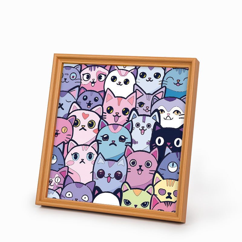 Gatitos Chistosos - Puzzle de madera para colorear