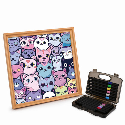 Gatitos Chistosos - Puzzle de madera para colorear