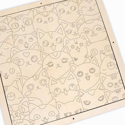 Gatitos Chistosos - Puzzle de madera para colorear