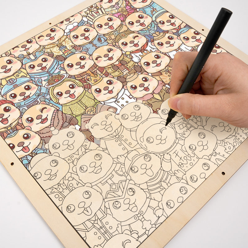 Perezoso - Puzzle de madera para colorear