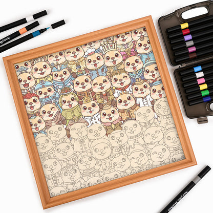 Perezoso - Puzzle de madera para colorear