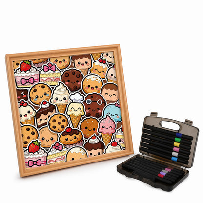Dulces delicias - Puzzle de madera para colorear