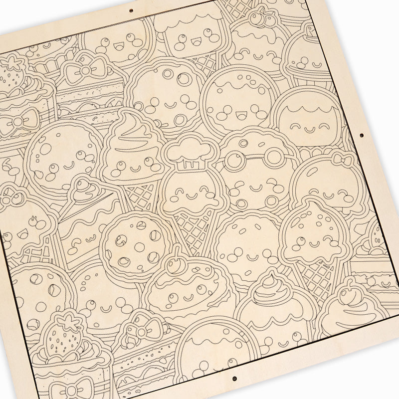 Dulces delicias - Puzzle de madera para colorear