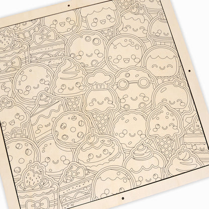 Dulces delicias - Puzzle de madera para colorear