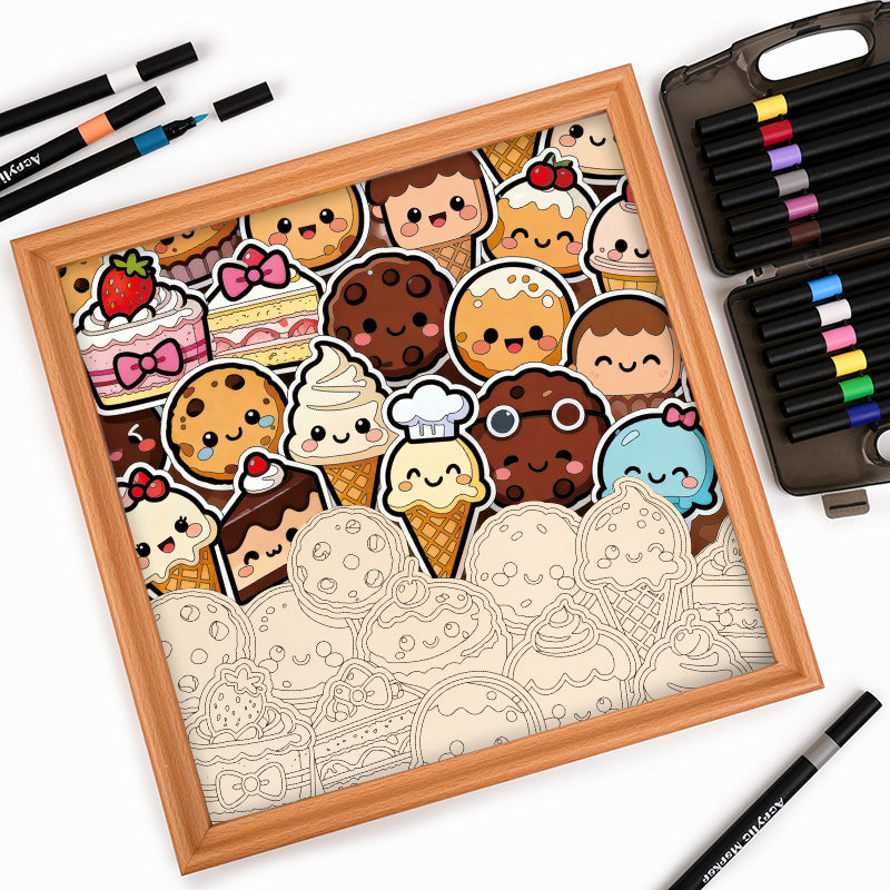 Dulces delicias - Puzzle de madera para colorear