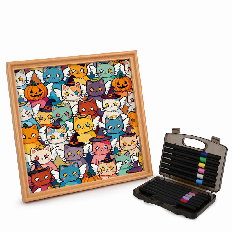 Gatito Brillante - Puzzle de madera para colorear