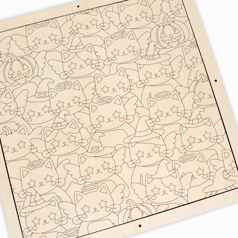 Gatito Brillante - Puzzle de madera para colorear