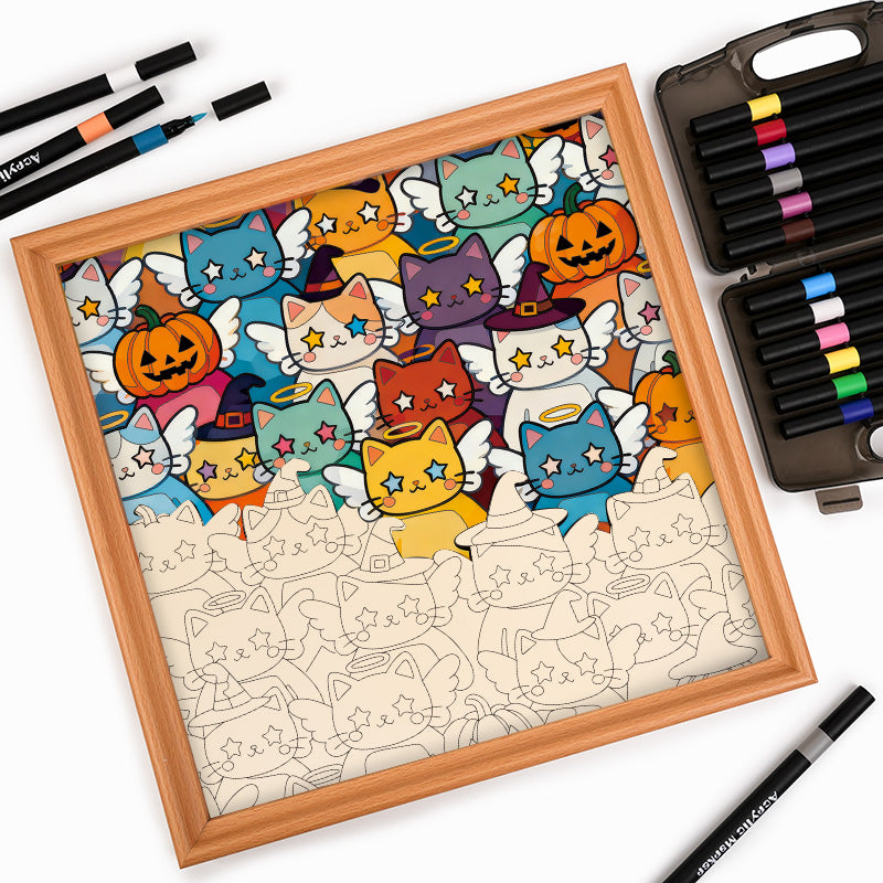 Gatito Brillante - Puzzle de madera para colorear