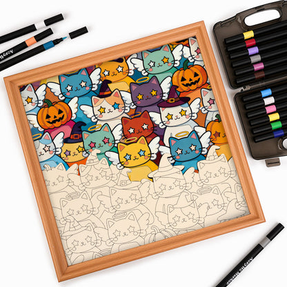 Gatito Brillante - Puzzle de madera para colorear