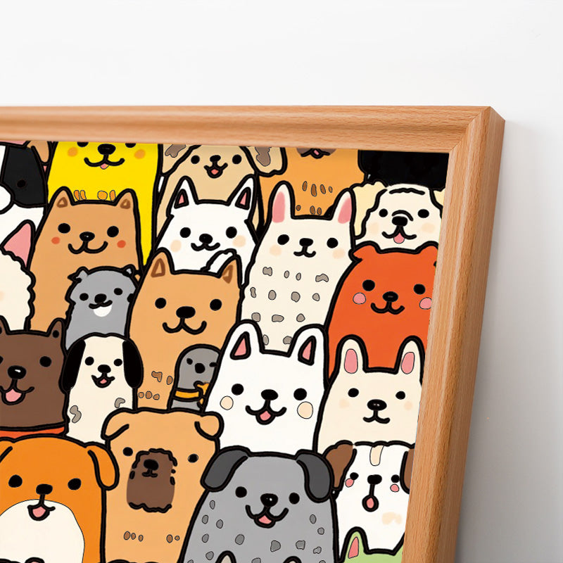 Cachorrito Line Art - Puzzle de madera para colorear