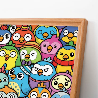 Pajaritos - Puzzle de madera para colorear