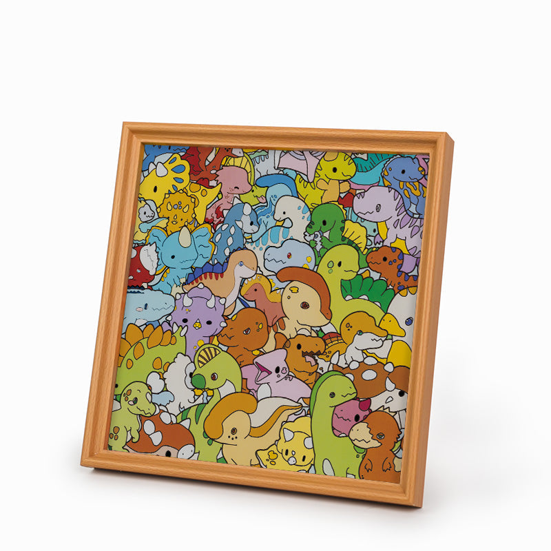 Dinosauritos - Puzzle de madera para colorear